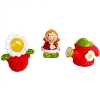Ludi 2162 - Set de 3 muñecos para el baño, diseño jardinería