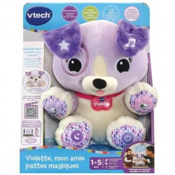 Peluche Vtech Violet, Mi Amigo Patas Mágicas - Peluche interactivo educativo, color morado, con funciones de aprendizaje y canciones, diseñado para niños