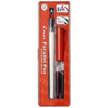 Pilot Parallel - Pluma caligráfica, recargable, 1.5 mm, color gris y rojo