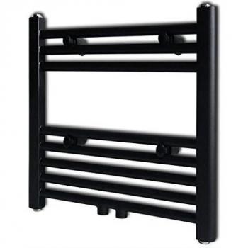 vidaXL Radiador toallero Recto Calefactor Central de baño 480 x 480 mm Negro