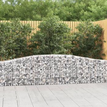 Cestas de gaviones 6 uds forma de arco hierro 400x30x60/80 cm Vidaxl Plateado