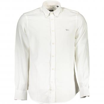 Harmont & Blaine Elegant White Cotton Shirt with Contrasting Cuffs - XL, Regular Fit, White Male