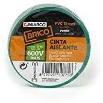 Miarco 10785 CINTA AISLANTE BRICO, VERDE, 19mm x 20m