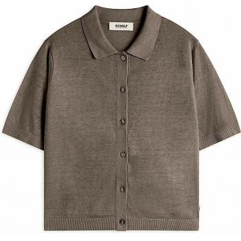 Jersey de mujer con cierre de botones y cuello camisa