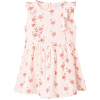 Vestido infantil con volantes rosa suave 92