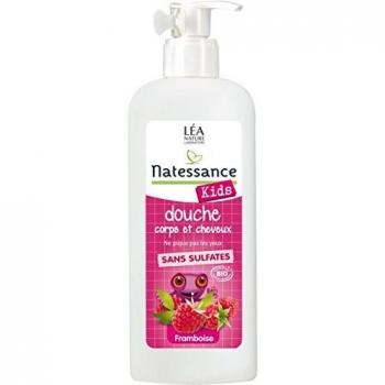 Natessance Raspberry Sulphate Free Organic Cosmetic Bio Kids Care Shampoo and Shower Gel for Kids, 500 ml