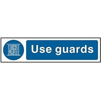 Use Guards Sign - Health & Safety - Self-Adhesive PVC - 200mm x 50mm