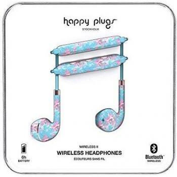 Happy Plugs | Auriculares inalámbricos II | Bluetooth inalámbrico con mando a distancia y micrófono en línea | Botanica Exotica