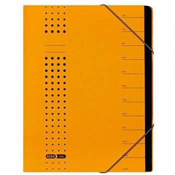 Carpeta archivadora ELBA Chic A4 amarilla, 12 compartimentos, cartón 450 g/qm