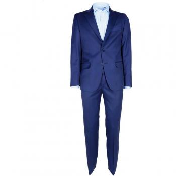 Italian Blue Wool Suit for Men - IT52 | XL, Single Breasted, Made in Italy
