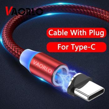 Cable de carga magnético USB VAORLO tipo C, fácil carga para XiaoMi y Huawei, cargador conveniente, diseño moderno en color oro