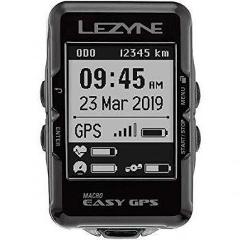 Lezyne Macro Easy - Contador GPS para Bicicleta o Bicicleta de montaña, Unisex, Color Negro, Talla única