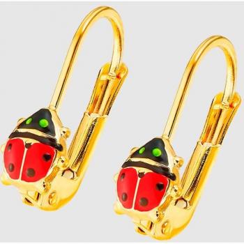Pendientes de niña Basics de oro 9K con motivo de animales.