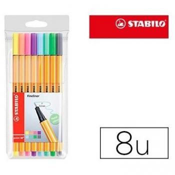Rotulador Stabilo Point 88 Estuche de 8 Colores Surtidos Pastel