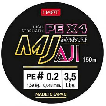 HART Línea Trenzada MJ Aji 150 M, 0.047 mm, resistencia alta, color verde, ideal para pesca y deportes acuáticos