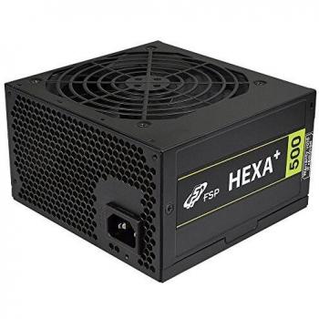 FSP Fortron Hexa+ 500, cumplir 80 Plus, PC Fuente de alimentación de 500 W, compatible con la última ATX12V y EPS12V estándares, 5 millones de dólares de Estados Unidos de seguro de responsabilidad por productos, negro