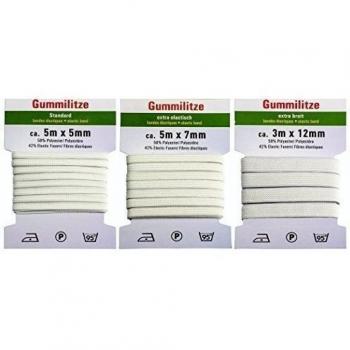 13 m Cinta Elástica, - 3 diferentes goma ventilación - Bandas de goma BLANCO