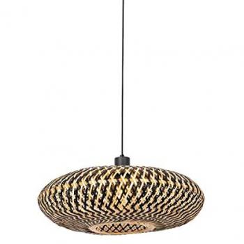 Lámpara colgante oriental de bambú negro 50 cm - Modelo Ostrava, adecuada para LED, máx. 1 x 25 W