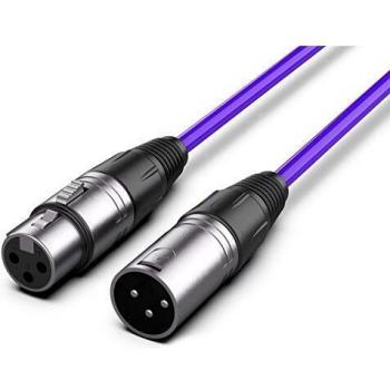 Audibax Silver Cable XLR Macho-XLR Hembra 30 Metros Morado