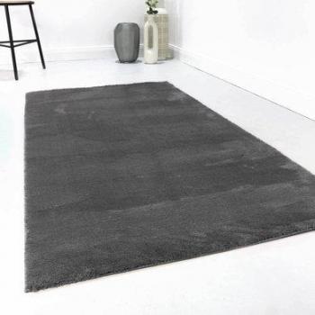 Alfombra redonda de pelo corto Lago antracita 120 cm