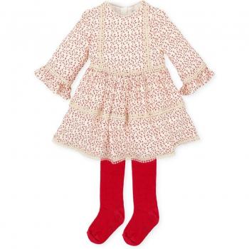 Tutto Piccolo - Vestido de niña estampado con volantes en mangas