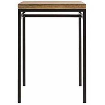 Mesa alta cuadrada YPSTER en madera de mango y metal negro
