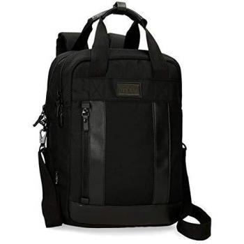 Pepe Jeans Allblack Mochila Adaptable para Portátil 15,6 Negro 32x42x12 cms Poliéster 16.13L