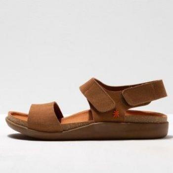 Sandalias de piel Skin Back Cuero Biarritz camel para Hombre/Mujer color Cuero
