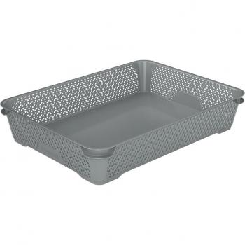 Keeeper Caja de Almacenamiento Gris Nórdico 36x26,5x7 - Orden en el Hogar con Almacenamiento Claro