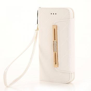 Funda iPhone 8 Plus para Dama de la Moda, elecfan Funda de piel elegante femenina PU Funda de protección Funda con funda para tarjetas para iPhone 8 Plus, Blanco