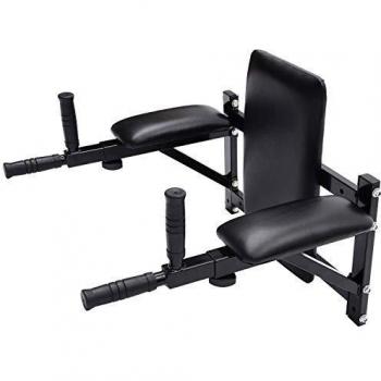 HOMCOM Barra de Musculación para Pared con Brazos Ajustables para Hacer Dominadas Flexiones y Crossfit en Casa 70x53-63x48 cm Negro