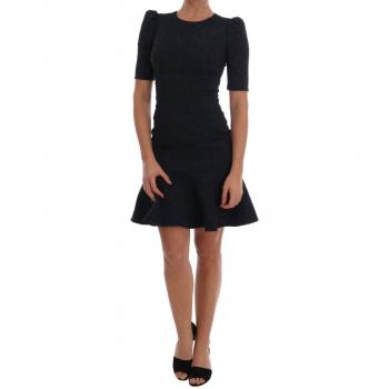 Dolce & Gabbana Black Blue Flare Mini Dress - IT36 | XS, Short Dresses, female, Black, Size: 3XS