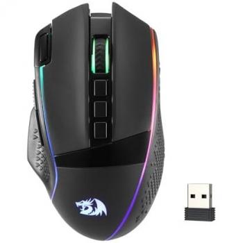 Ratón inalámbrico para juegos Redragon M991, 26000 DPI, 3 modos, tecla de disparo rápido, 9 botones macro y retroiluminación RGB