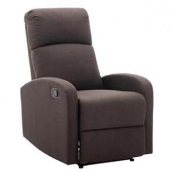 Sillón Relax de Tela ISAO - Marrón Confortable y Manual