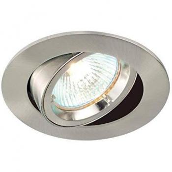Downlight Empotrado Inclinable de 1 Luz Saxby Cast con Placa de Níquel Satinado, GU10