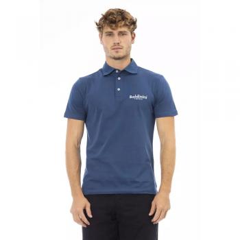 Baldinini Trend Blue Cotton Polo Shirt - 3XL