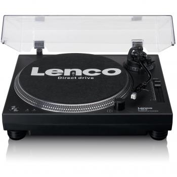 Lenco L-3818BK - Giradiscos de Transmisión Directa con Codificación USB/PC y Velocidades 33/45 RPM - Negro
