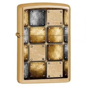 Zippo Metal Design Windproof Gold Dust - Mechero, Color Acero