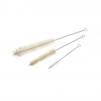 Set de 3 Cepillos Limpiadores para Botellas y Pitos, Acero Inoxidable, Blanco, 11x29x3 cm