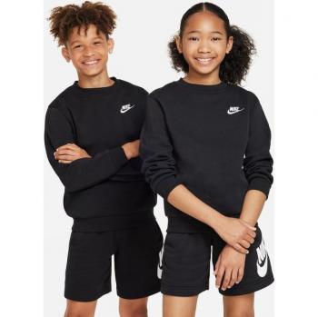 Sudadera Nike Sportswear Club Fleece Unisex para Niños - Negro - Talla L - Algodón Borreguillo