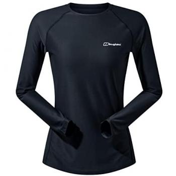 Camiseta técnica de manga larga para mujer Berghaus 24/7 Basecrewls negra - S