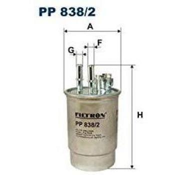 Filtro de combustible FILTRON PP 838/2, tipo: filtro de combustible, características: diseñado para filtrar impurezas en el sistema de combustible, compatible con diversos modelos de vehículos, construcción robusta para una larga durabilidad, fácil