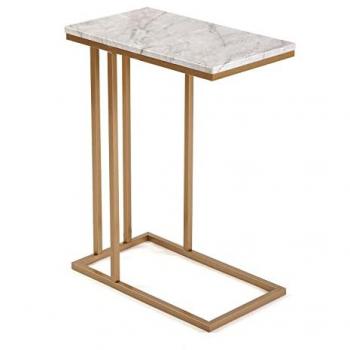 Versa Padua Mesa Auxiliar Moderna para el Salón, la Habitación o la Cocina, Mesilla Baja, Medidas (Al x L x An) 61 x 26 x 46 cm, Material: Madera y Metal,