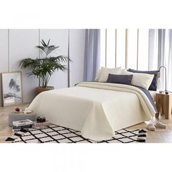 Colcha Boutí Fina Rombos 100% Microfibra Extra Suave Multiusos Primavera-Verano-Otoño-Invierno 180x260cm Beige