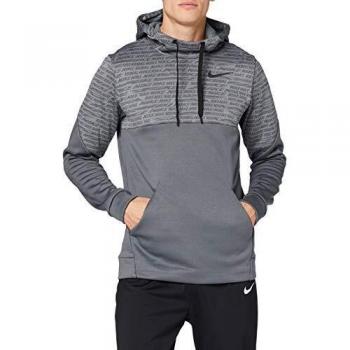 NIKE Therma Camiseta de Manga Larga, Hombre, Iron Grey/Black, L