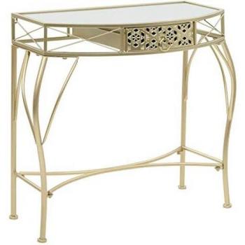 vidaXL Mesa Auxiliar Estilo Francés 82x39x76 cm Dorada Mesilla Mesita Mueble