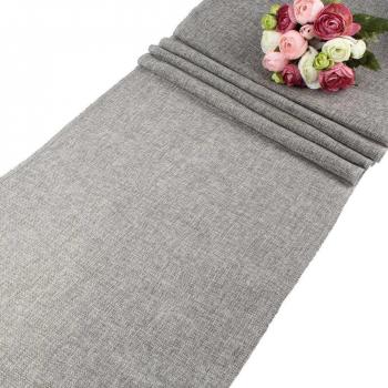 OurWarm® - Camino de mesa de yute natural , Lino, gris, mediano