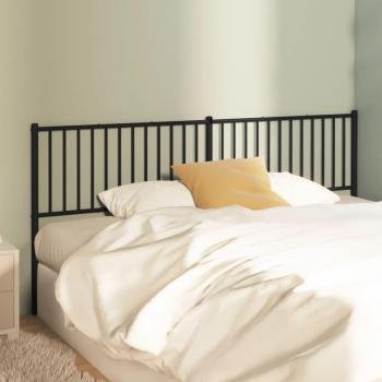 Cabecero de metal negro 193 cm con acabado en color negro, diseño moderno, estructura resistente y compatible con colchones estándar