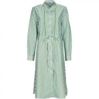 Vestido Midi Camisero Rayado Tommy Hilfiger Blanco para Mujer