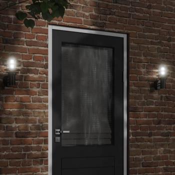 Apliques de exterior vidaXL 2 unidades acero inoxidable color negro y plateado
